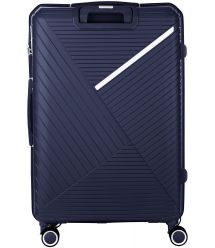 2E Чемодан пластиковый, SIGMA, большой, 4 колеса, тёмно-синий