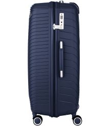 2E Чемодан пластиковый, SIGMA, большой, 4 колеса, тёмно-синий