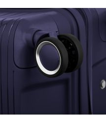 2E Чемодан пластиковый, SIGMA, большой, 4 колеса, тёмно-синий