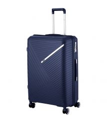 2E Чемодан пластиковый, SIGMA, большой, 4 колеса, тёмно-синий