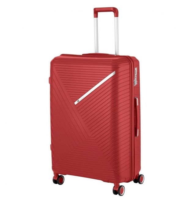 2E Чемодан пластиковый, SIGMA, большой, 4 колеса, красный
