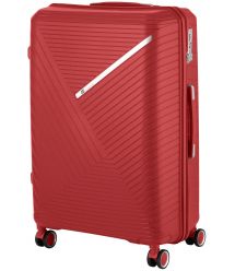 2E Чемодан пластиковый, SIGMA, большой, 4 колеса, красный
