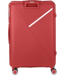 2E Чемодан пластиковый, SIGMA, большой, 4 колеса, красный