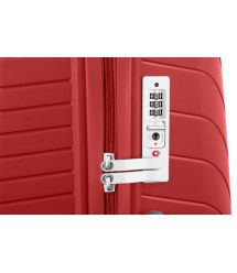 2E Чемодан пластиковый, SIGMA, большой, 4 колеса, красный