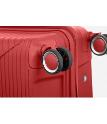 2E Чемодан пластиковый, SIGMA, большой, 4 колеса, красный