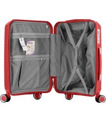 2E Чемодан пластиковый, SIGMA, большой, 4 колеса, красный