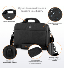 Сумка 2E, Melange 16", Black (2E-CBN9265BK)