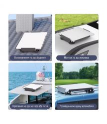 Кронштейн на магнітах E-NET SMM-02 White на дах автомобіля для Starlink Mini