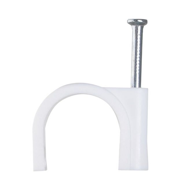 Скоба з цвяхом E-NET 6 мм біла, 100 штук