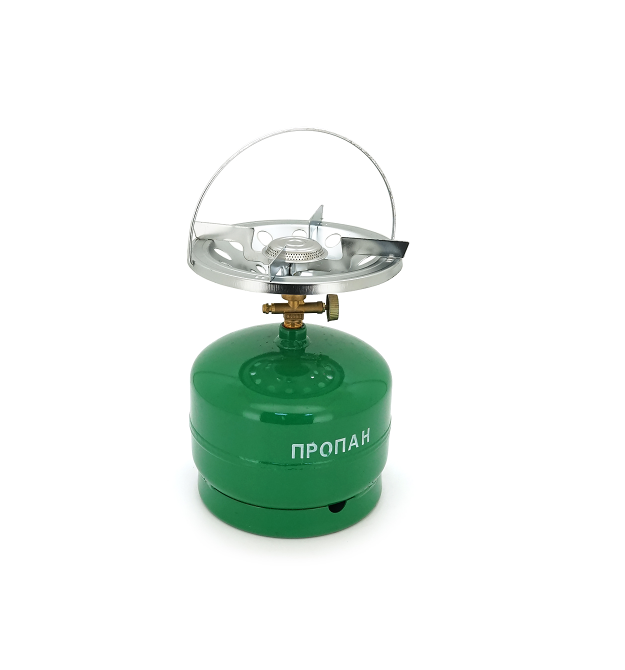 Газовий балон GL-5 2кг(5л), тиск 18BAR + пальник 20354, Green, Q4