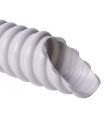 Труба гофрована армована спіраллю самозагасаюча 320 N-5см - 5 см внутр. D25мм ПВХ світло-сіра Бухта 30 м