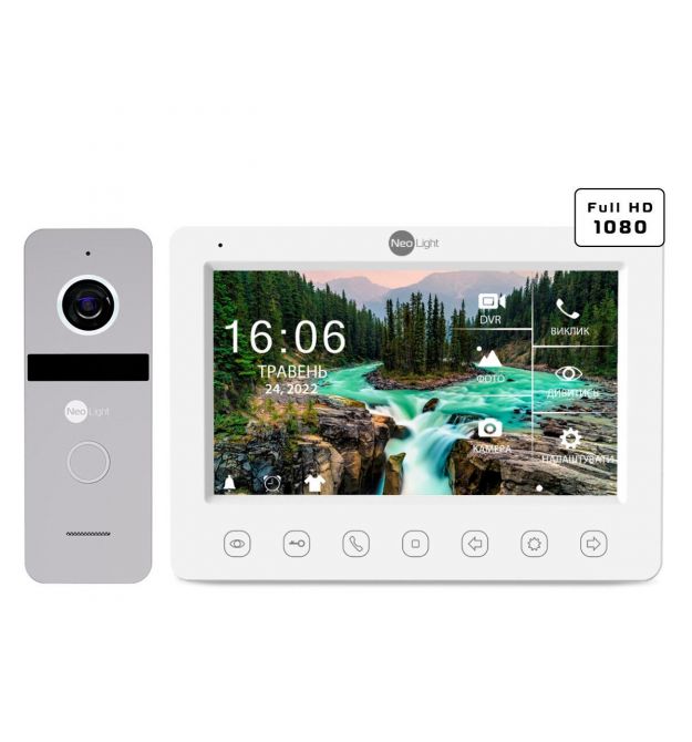Комплект видеодомофона NeoLight KAPPA+ HD и панель вызова SOLO Silver