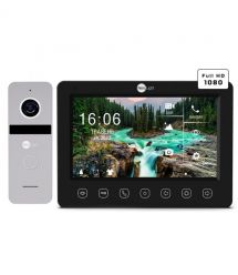 Комплект видеодомофона NeoLight KAPPA+ HD Black и панель вызова SOLO Silver