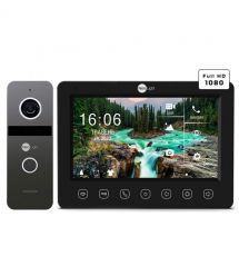 Комплект видеодомофона NeoLight KAPPA+ HD Black и панель вызова SOLO Graphite