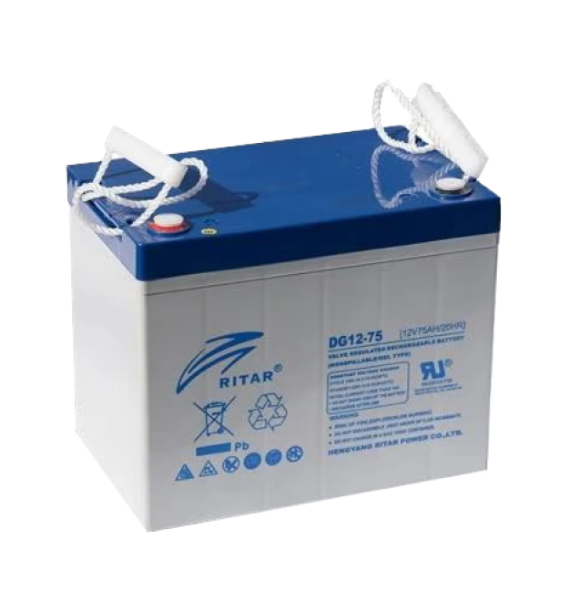 Акумуляторна батарея GEL RITAR DG12-75, Gray Case, 12V 75Ah (260 х 169 х 211), 23,5 kg