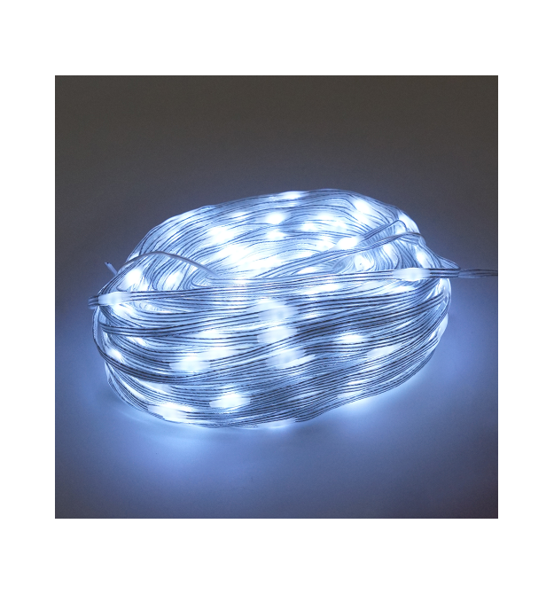 Гірлянди 400LED (Діод) White, 1 режим, 50 метрів, прозора ізоляція, BOX
