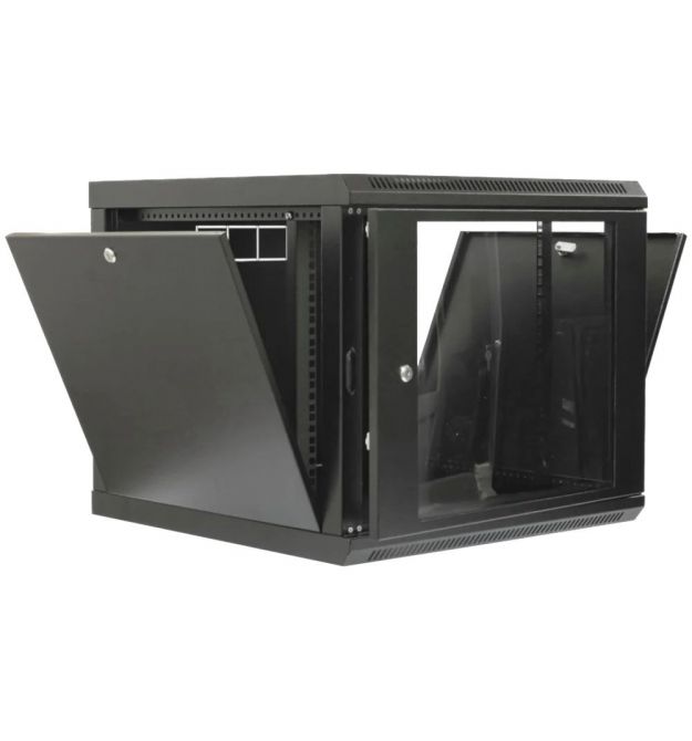 Шкаф 19" 9U 600x600x507мм акриловое стекло черное