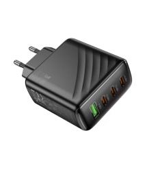 СЗУ 110-240V HOCO CS27A 1xUSB-A, 3xUSB-C, 3A, PD67W+QC3.0, Black, Box