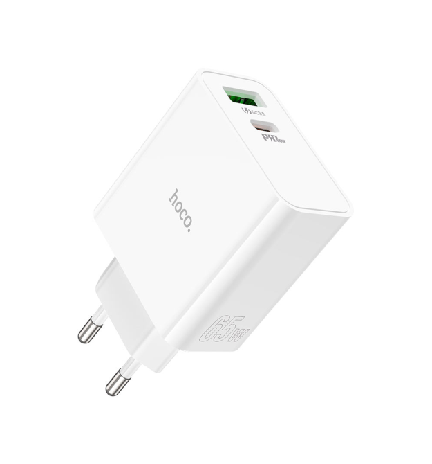 СЗУ HOCO C113A 110-240V, PD65W+Q3.0, USB+Type-C, White, Box