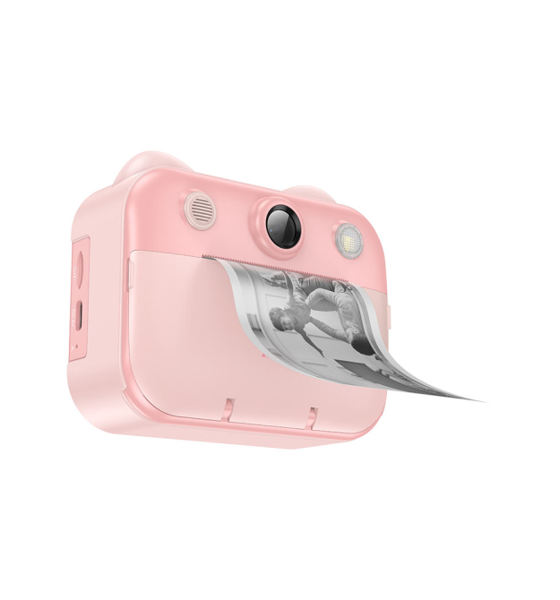Дитячий фотоапарат HOCO DV204 з функцією миттєвого друку, підтримка microSD card, Pink, Box