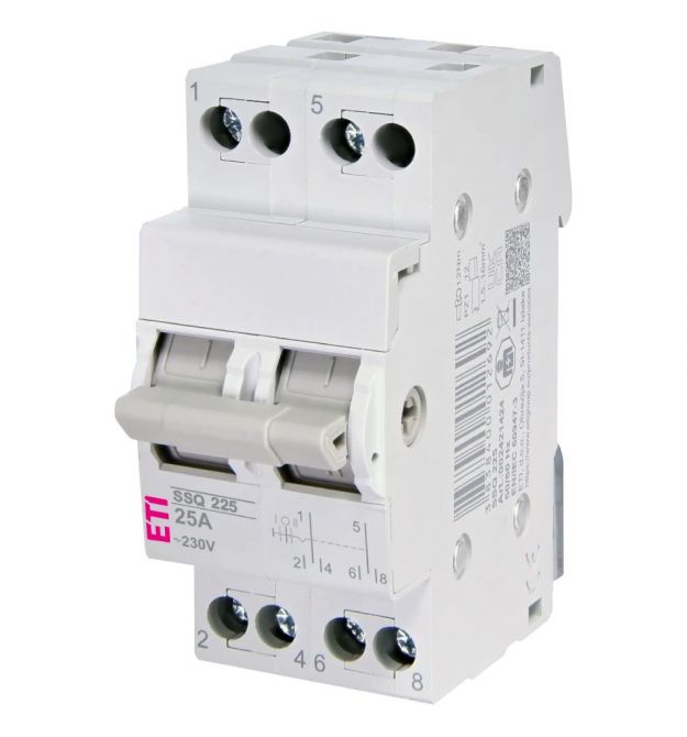 Переключатель нагрузки ЕТІ SSQ 225 "1-0-2" 2p 25A