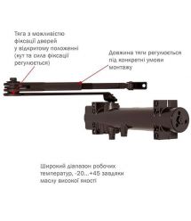 Доводчик дверей 200 кг RYOBI 4550 dark bronze