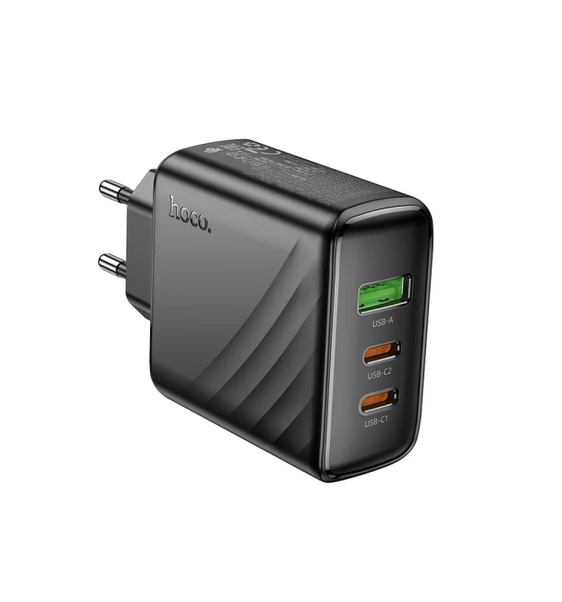 СЗУ 110-240V HOCO CS26A 1xUSB-A, 2xUSB-C, 3A, PD45W+QC3.0, Black, Box