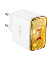 СЗУ HOCO CS43A 110-240V, PD45W, 2*USB-C, White, Box