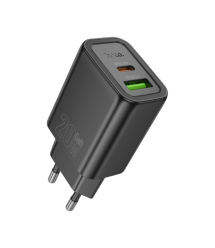 СЗУ HOCO N61 110-240V, PD20W+Q3.0,USB+Type-C, Black, Blister
