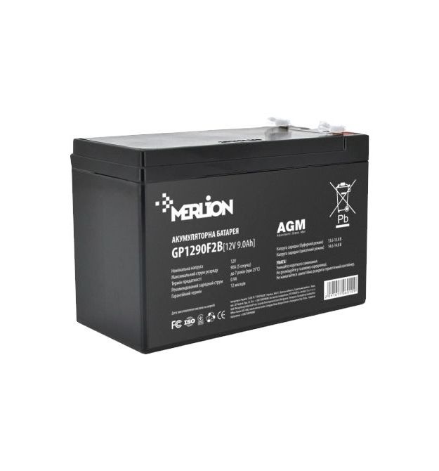 Аккумуляторная батарея MERLION AGM GP1290F2B 12В 9А•ч