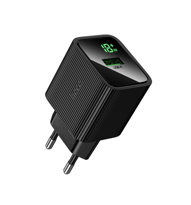 СЗУ 110-240V HOCO CS81A, 1xUSB, 3A, 18W, QC3.0, Black, Blister