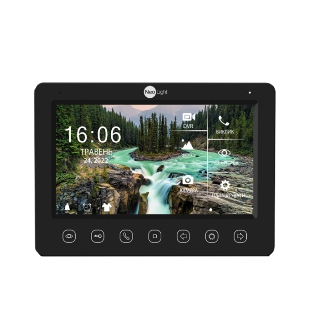 7-дюймовий Full HD відеодомофон з WiFiLAN і можливістю перегляду архіву з телефону NeoLight KAPPA+ HD WF чорний