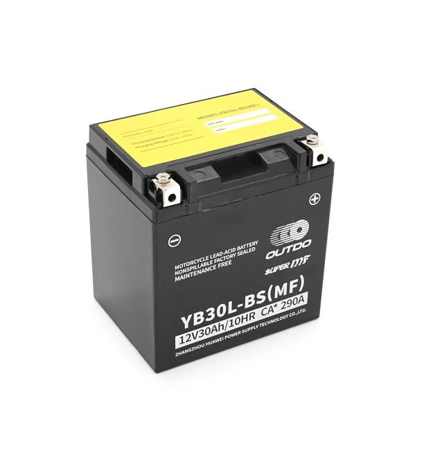 Мотоакумулятор OUTDO (Maxion) YB 30L-BS (MF), 12V 30Ah (166 х 126 х 176), Black, Q1