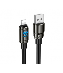 Кабель Hoco U143, Lightning-USB, 2,4 A, довжина 1,2 м, Black, BOX