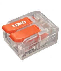 Клемма быстрозажимная 2-контактная, универсальная, 0,5-6 мм², прозрачная, ТОКО.