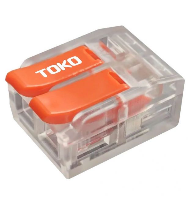 Клемма быстрозажимная 2-контактная, универсальная, 0,5-6 мм², прозрачная, ТОКО.