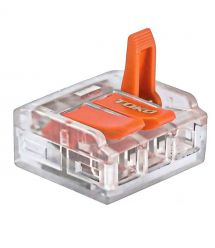 Клемма быстрозажимная 3-контактная, универсальная, 0,5-6 мм², прозрачная, ТОКО.