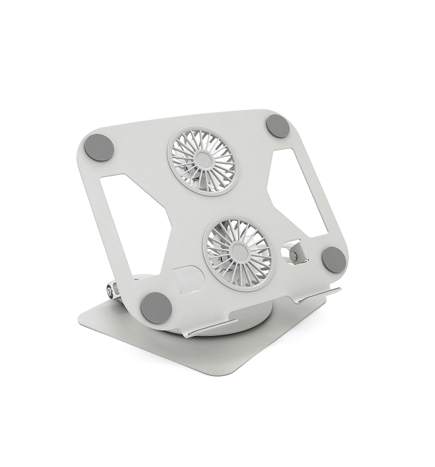 Підставка під ноутбук - планшет T672-B складана, до 15&apos, алюміній, колір срібло, 2 вентилятори, живлення Type-C, 240*290*55