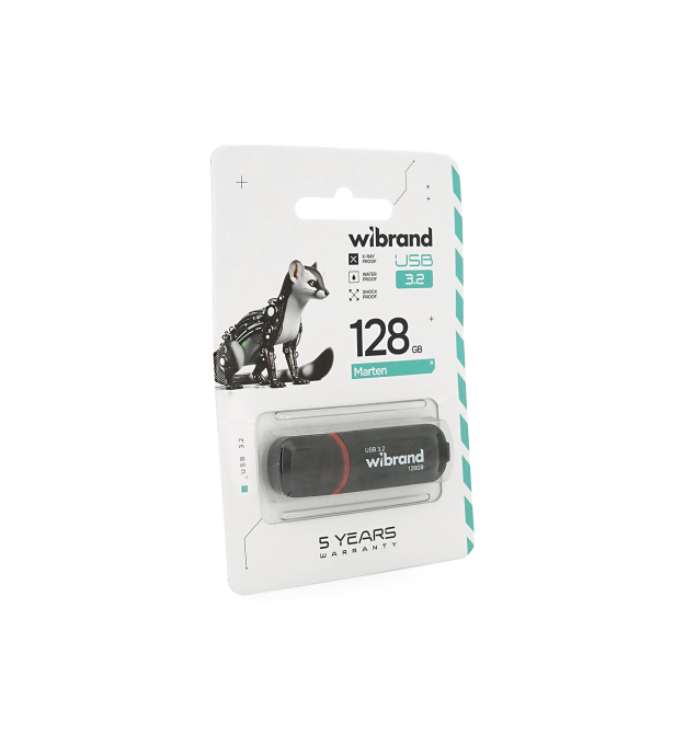 Флеш-накопичувач Wibrand USB 3.2 Gen1 Marten 128GB Black