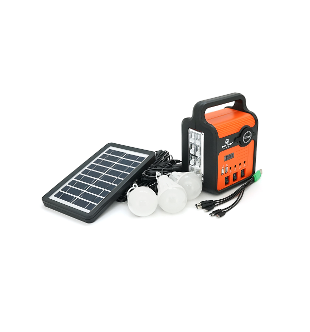 Переносний ліхтар EP-371 + Solar, Функції: PowerBank, FM радіо, USB - TF, Bluetooth, АКБ 6V - 4A, 3 виносні лампочки 3W, 145х110