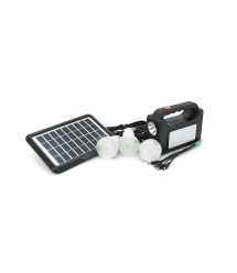 Переносний ліхтар EP-392 + Solar, Функції: PowerBank, АКБ 6V - 4000mAh, 3 виносні лампочки 3W, 175х65х125мм, Black, Box
