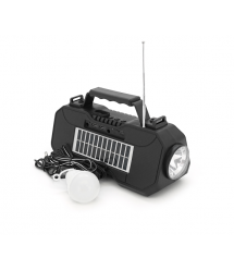 Переносний ліхтар EP-519 + Solar, Функції: PowerBank, FM радіо, USB - TF, Bluetooth, АКБ 1800mAh, 1 виносна лампочка 1W, 244x193