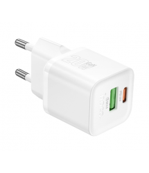 СЗУ HOCO N65 110-240V, PD20W+Q3.0,USB+Type-C, White, Blister