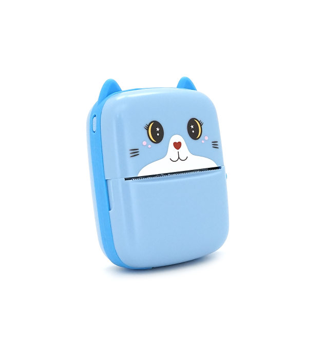 Портативний дитячий термопринтер A8 Cat, bluetooth, Type-C, blue, BOX