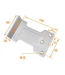 Кронштейн параллельной тяги доводчика SEVEN B-7748K Silver