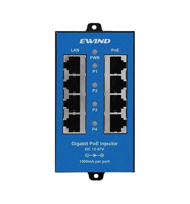 Инжектор PoE 4-портовый Ewind EW-PSE304CG