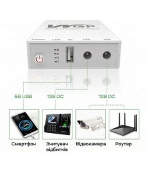 Джерело безперебійного живлення Mini UPS WGP UPS103C 16000mAh 5V-12V-12V, Li-ion 4*4Ah, для роутера і медіаконвертера