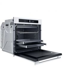 Whirlpool Духовой шкаф электрический, 73л, A+, дисплей, конвекция, пиролиз, телескопические направляющие, белый