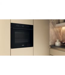 Whirlpool Духовой шкаф электрический, 73л, A+, дисплей, конвекция, пиролиз, телескопические направляющие, черный