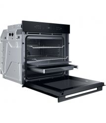 Whirlpool Духовой шкаф электрический, 73л, A+, дисплей, конвекция, пиролиз, телескопические направляющие, черный